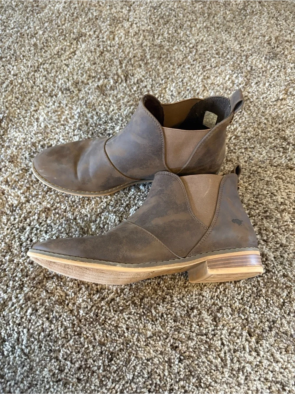 Rocket Dog Brown Leather-Look Ankle Booties